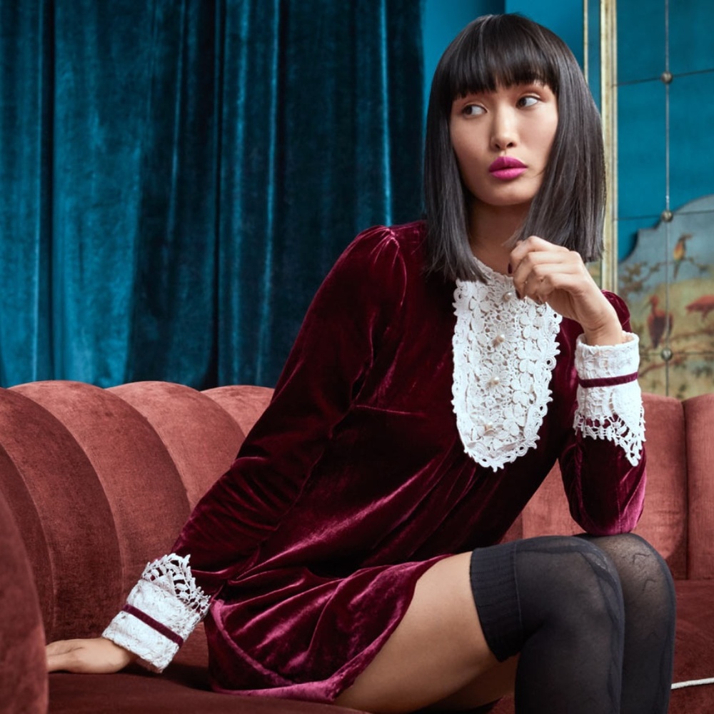 ModCloth x Anna Sui Charisma Calls Velvet Dress